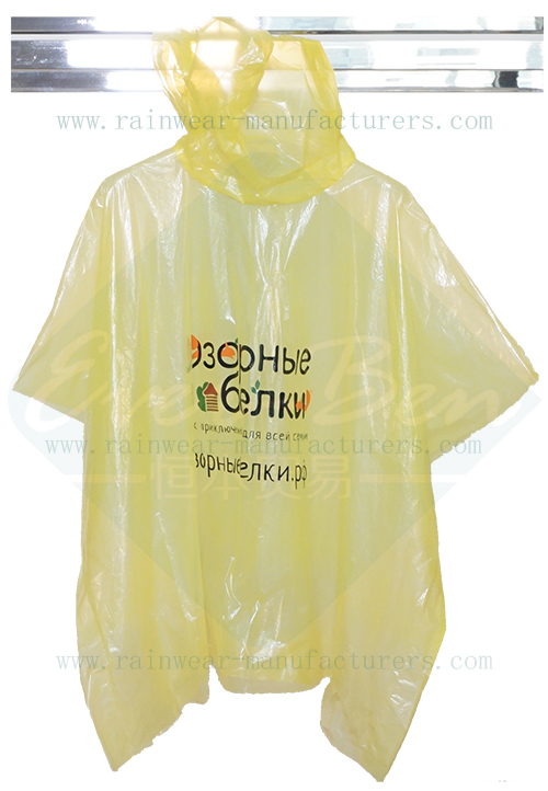 Emergency cheap ponchos-disposable plastic rain mac bulk manufactory